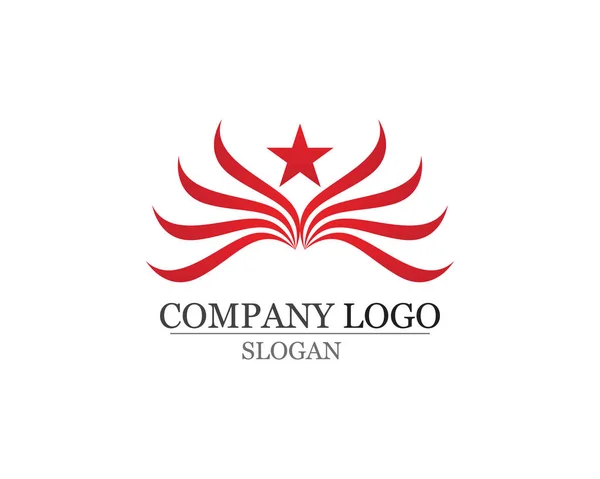Falcon Eagle Bird and star Logo Template vector app — Stock Vector