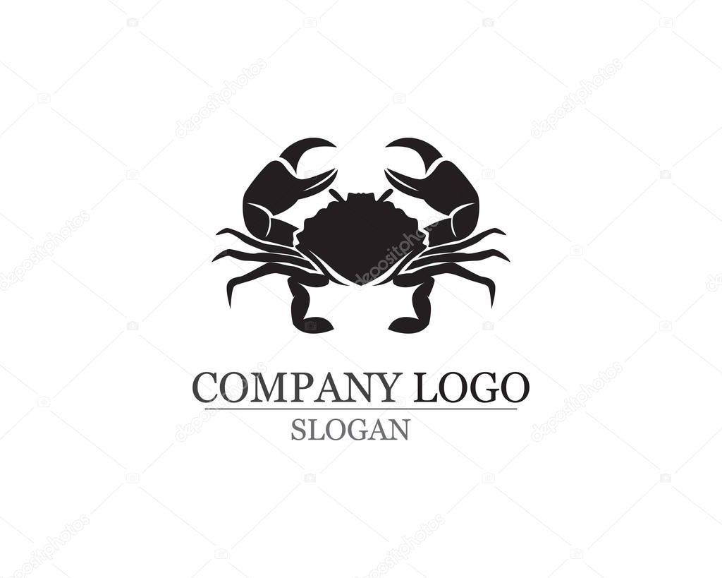 Crab silhouettes on the white background icons app