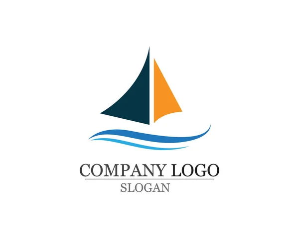 Ocean Cruise liniowiec statek sylwetka proste logo liniowe — Wektor stockowy