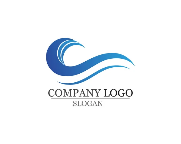 Dalgalar plaj logosu ve semboller simge uygulaması — Stok Vektör