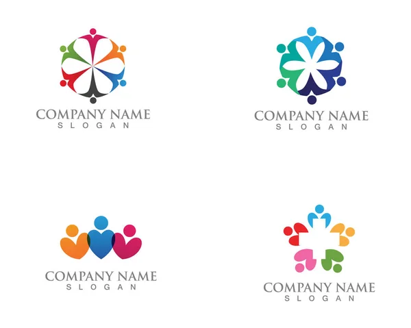Mensen zorg logo en symbolen sjabloon app — Stockvector