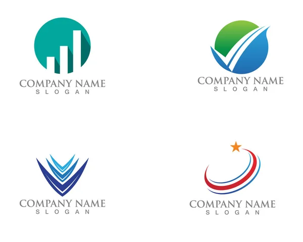 Ilustração do conceito de vetor de logotipo e símbolos de finanças empresariais — Vetor de Stock