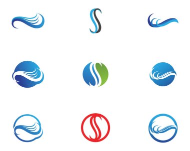 Su Dalgası sembolü ve simge logo şablonu vektörü