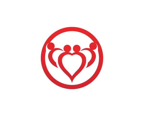 Amor família cuidados logotipo e símbolos modelo —  Vetores de Stock