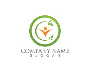 insanlar logo ve sembolleri şablon vektör çizim ağaç 