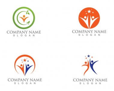 Yıldız insanlar Logo başarı şablon vektör simge illüstrasyon desig