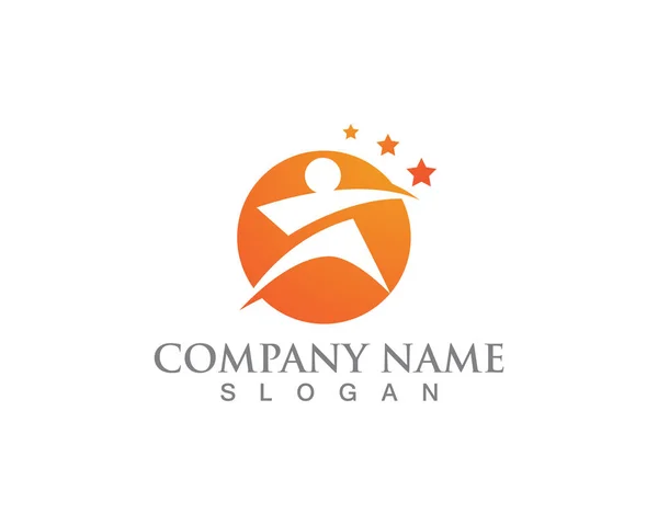 Star people Logo Success Template vector icon illustration desig — Stock Vector