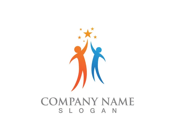 Star people Logo Modèle de succès vectoriel icône illustration desig — Image vectorielle