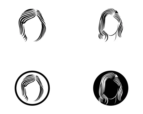 Hair Woman Face Logo — Stock Vector