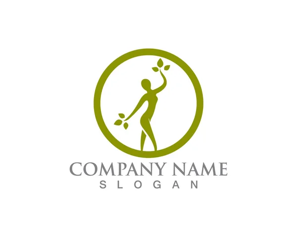 Salon Woman Logo Symbols — Stock Vector