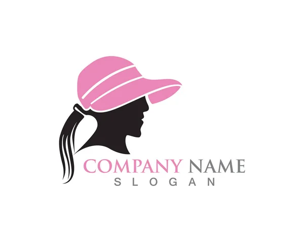 Chapeau Femme Symboles Vectoriels Logo Noir — Image vectorielle