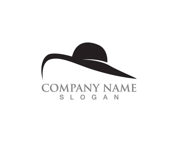 Sombrero Mujer Vector Símbolos Logo Negro — Vector de stock