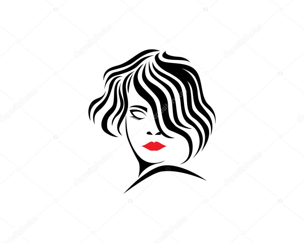 hair woman and face logo