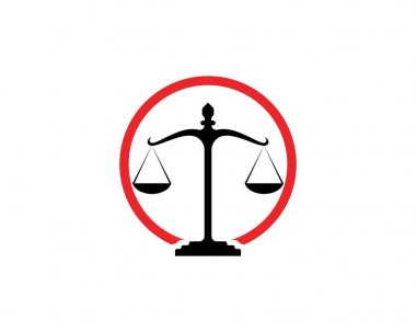 Adalet avukat logosu ve sembolleri şablonu
