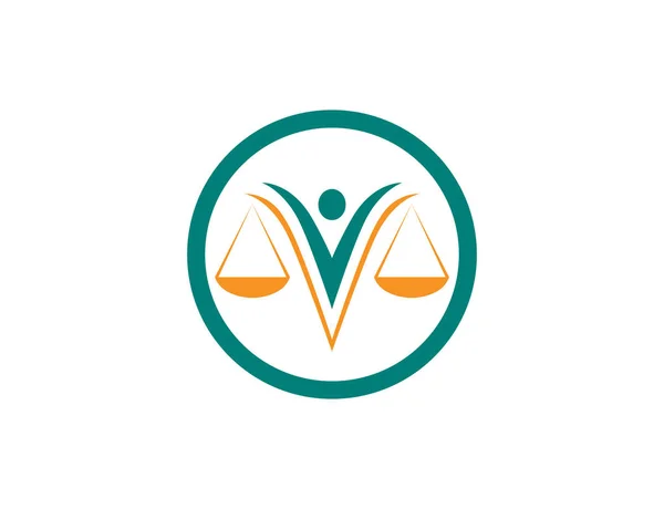 Justicia Abogado Logo Símbolos Plantilla — Archivo Imágenes Vectoriales