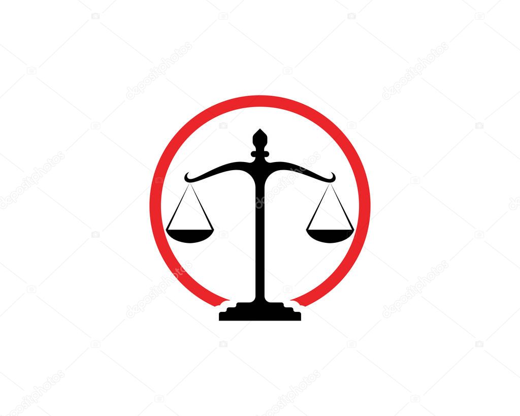 Justice lawyer logo and symbols template