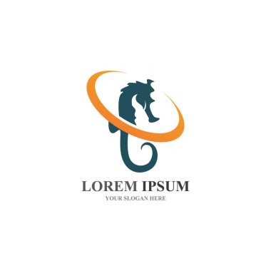 Deniz atı logosu ve sembol simgesi vektörleri