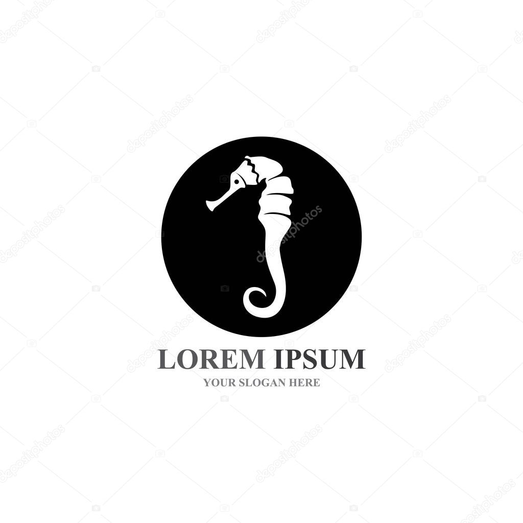 Seahorse logo and symbol icon vector