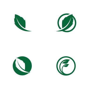 Yeşil yaprak ekoloji logoları