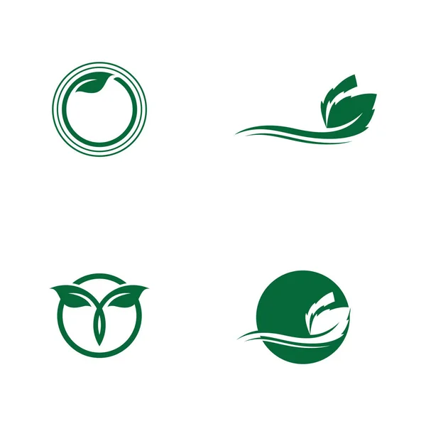 Logos der grünen Blattökologie — Stockvektor