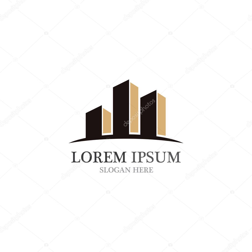 real estate building home logo and symbol vector