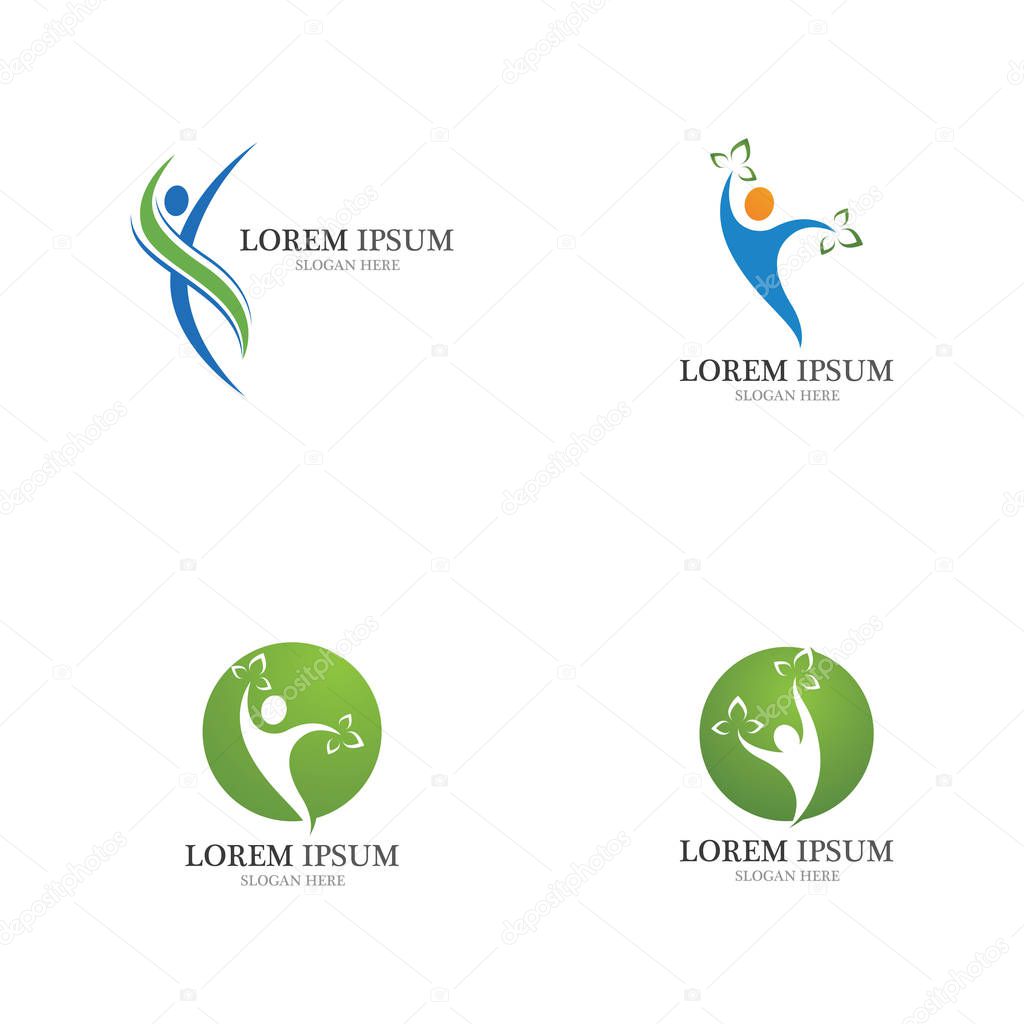 Human health  character logo sign illustration vector design
