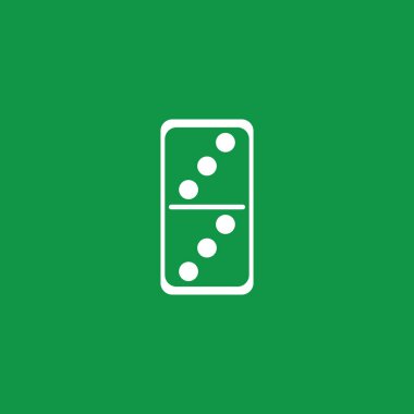 Yeşil baground vektör şablonunda beyaz domino kartı