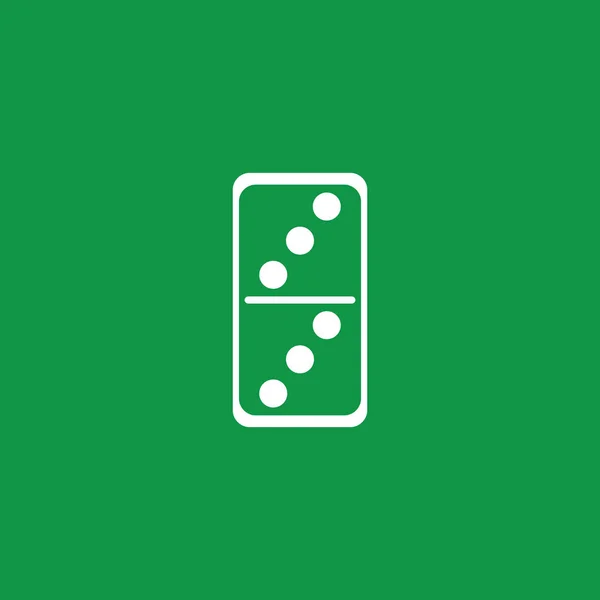 녹색 베이글 라운드 벡터 기호 템플릿에 있는 흰색 도미노 카드 — 스톡 벡터