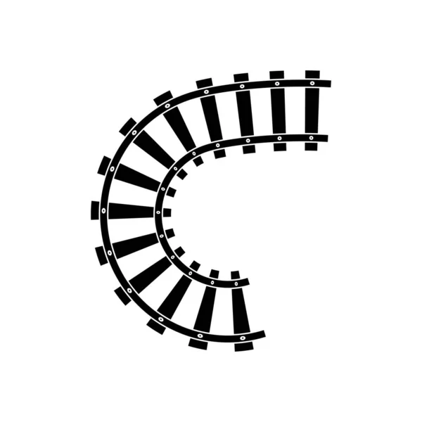 Modèle de conception d'icône vectorielle de voies de train — Image vectorielle