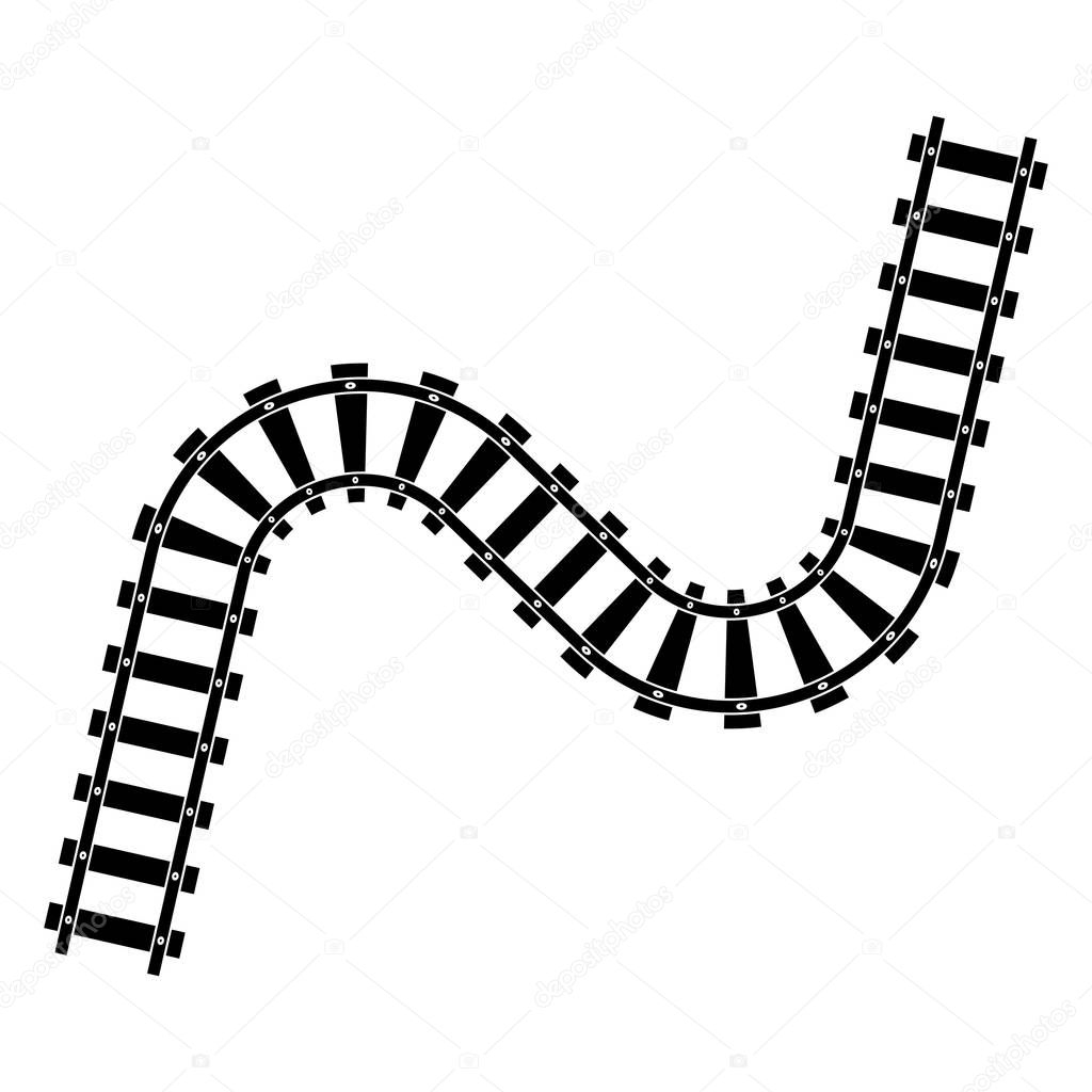 Train tracks vector icon design template illustration