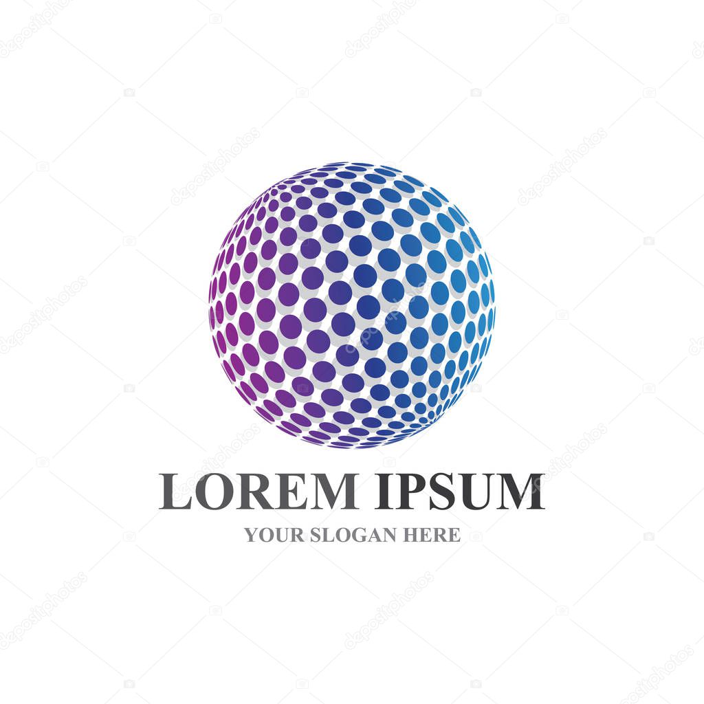 Wire World Logo Template vector illustration