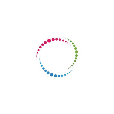 Yarım ton daire vektör illüstrasyonunu noktalar 