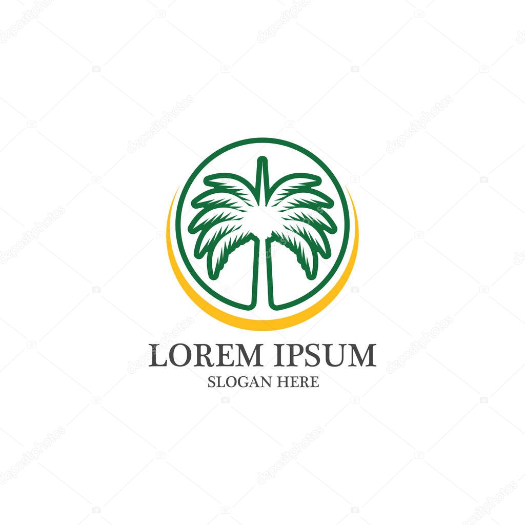 Date tree icon vector illustration logo template