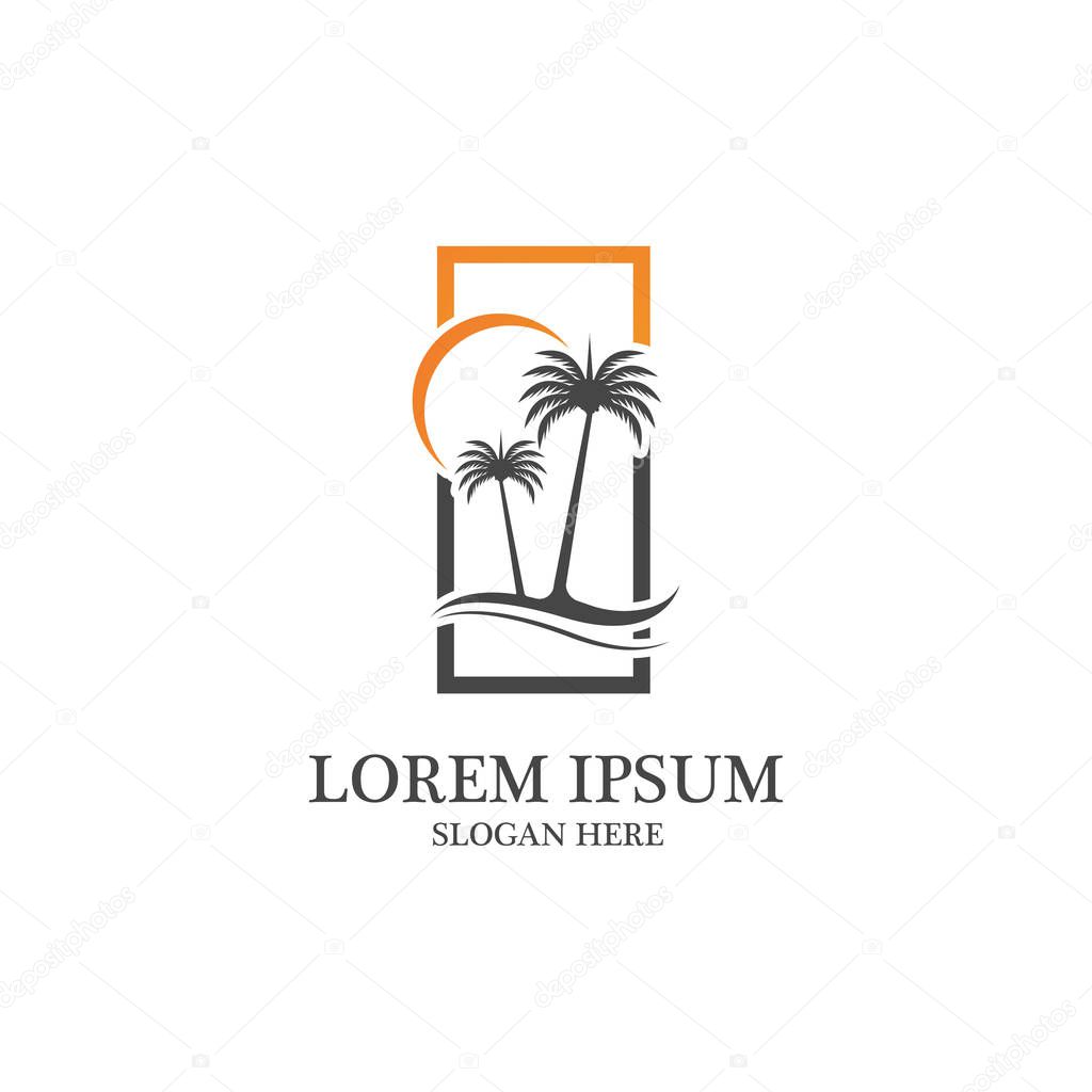 Date tree icon vector illustration logo template