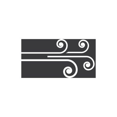 Rüzgâr vektör simgesi tasarımı çizimi 