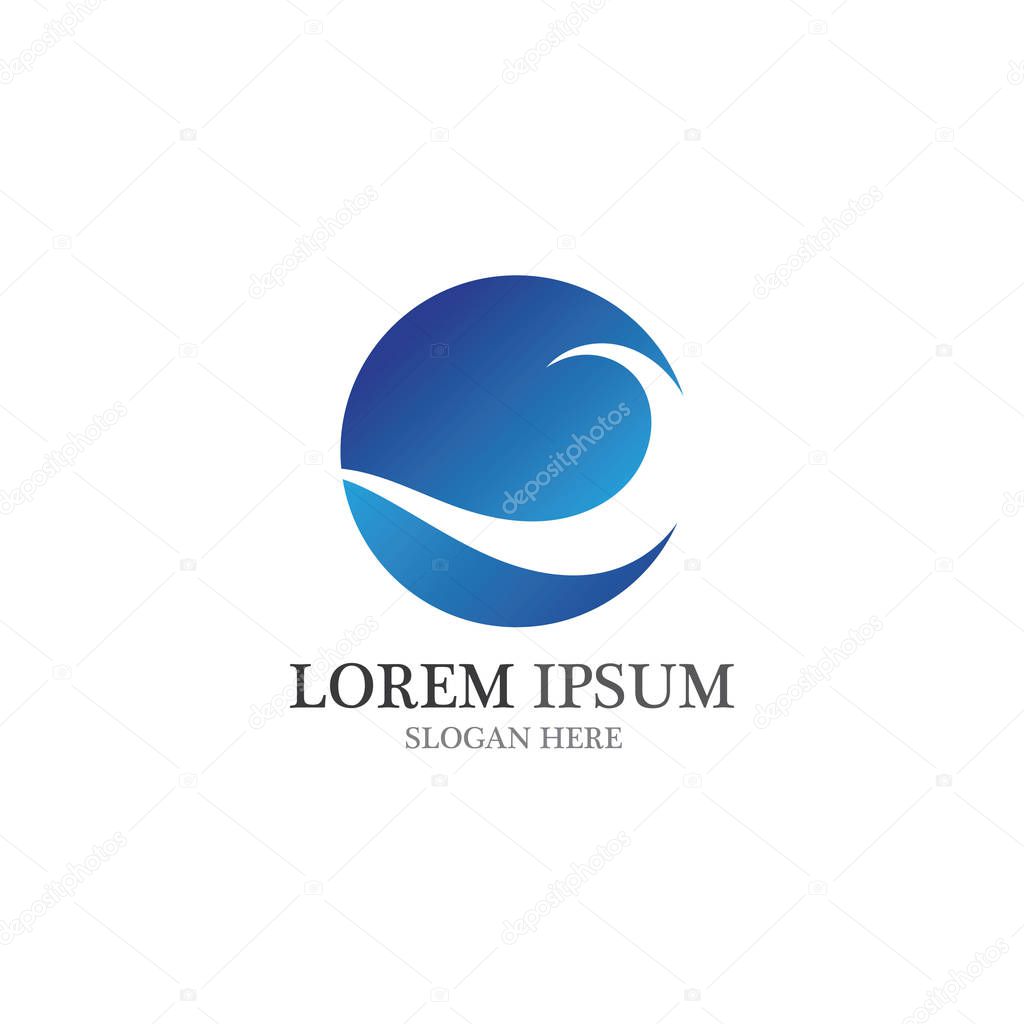 Water wave icon vector illustration design logo