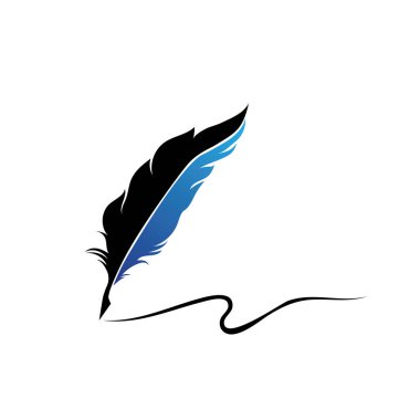 Tüy kalem Logo şablonu