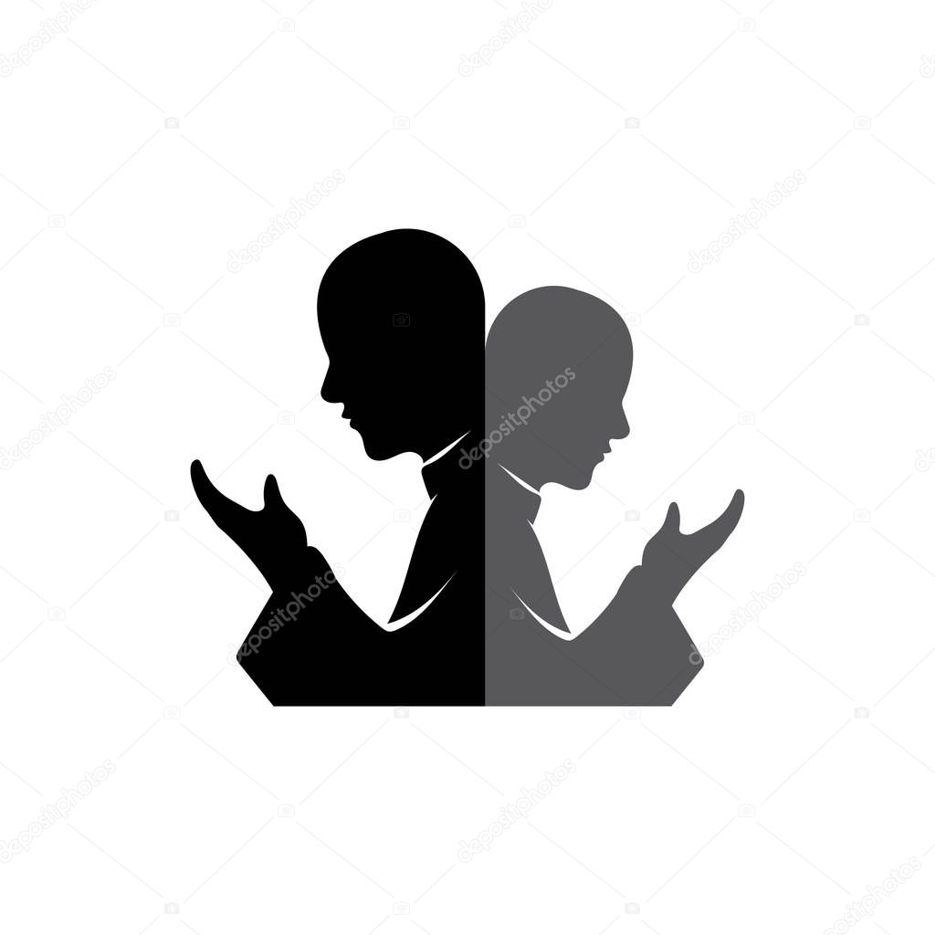 praying hands symbol and logo