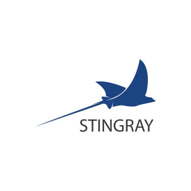 Stingray logo ilüstrasyon vektörü düz tasarım