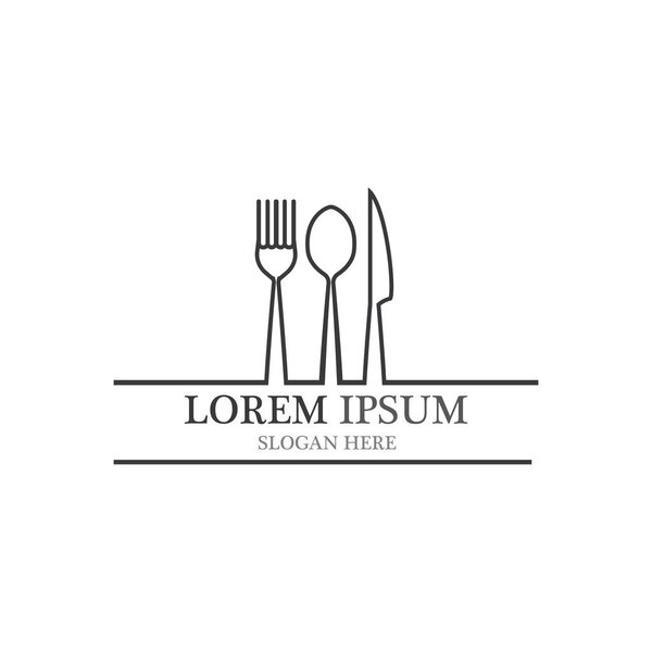 Fork and spoon logo restaurant vector 