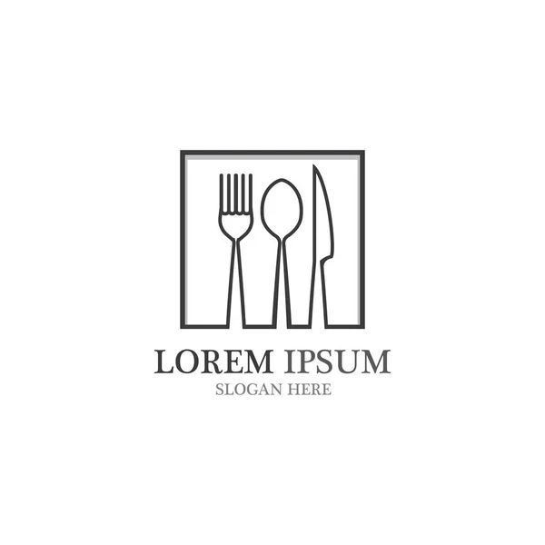 Fork e colher logotipo restaurante vetor — Vetor de Stock