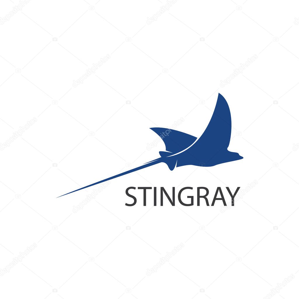 Stingray logo ilustration vector flat design template