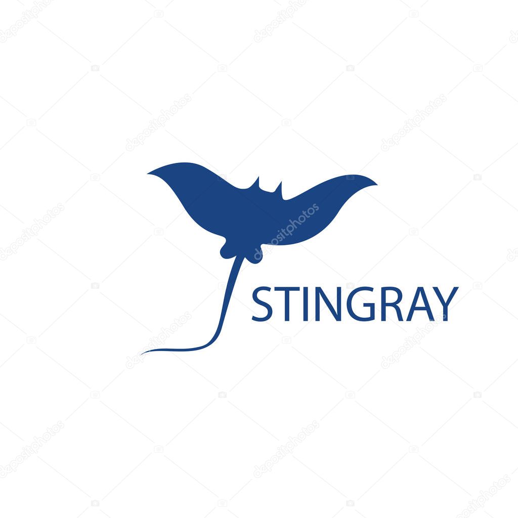 Stingray logo ilustration vector flat design template