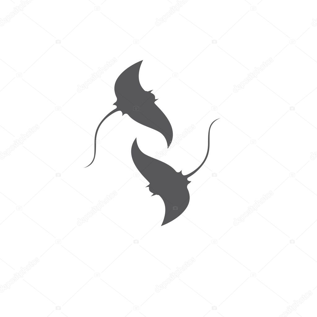 Stingray logo ilustration vector flat design template