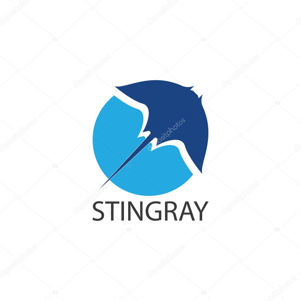 Stingray logo ilustration vector flat design template
