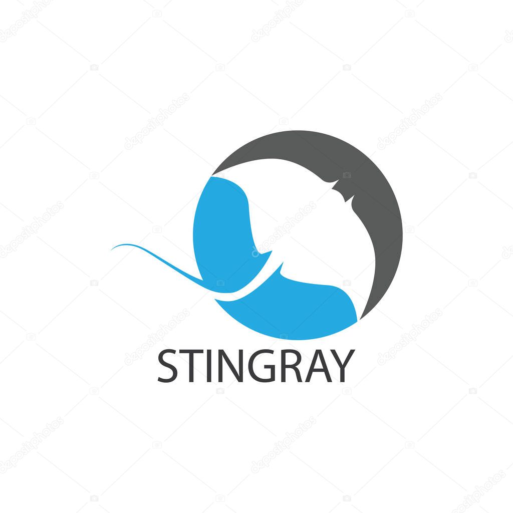 Stingray logo ilustration vector flat design template