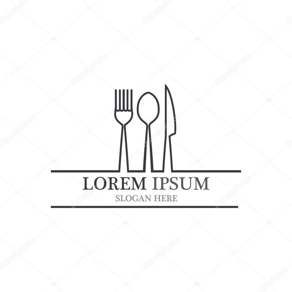 Fork and spoon logo restaurant vector 