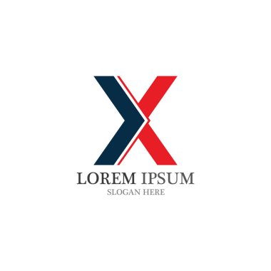 X Harfi Logo Şablonu vektör simgesi