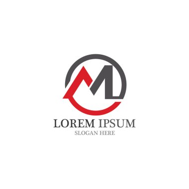 M harfi logo şablonu