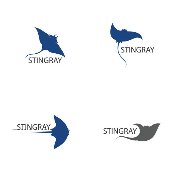Stingray peces vector diseño de ilustración — Vector de stock